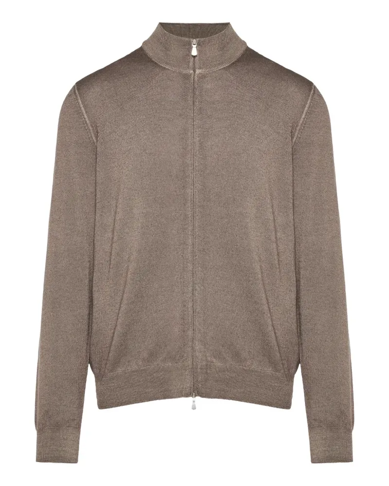 Gran Sasso Gerippter Pullover mit Reißverschluss - Braun Braun