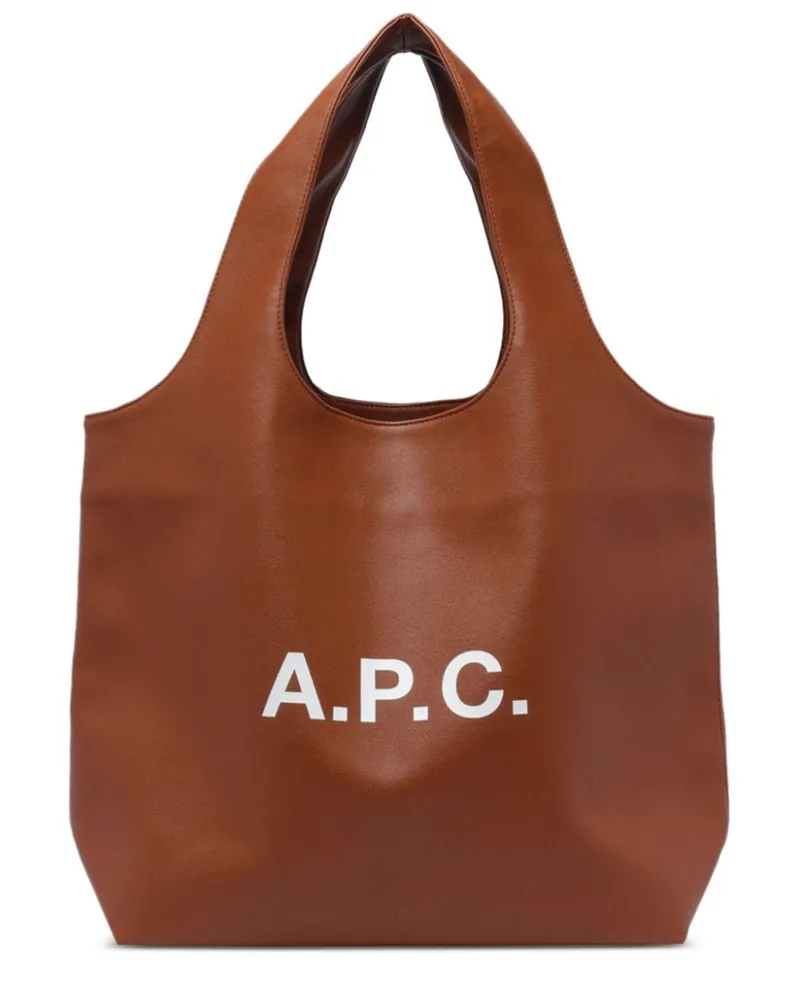 A.P.C. Shopper mit Logo-Print - Braun Braun