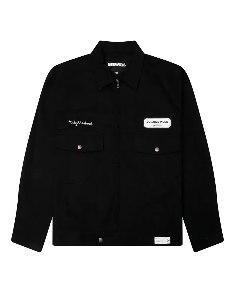 Neighborhood logo-embroidered zip-up jacket - Schwarz Schwarz