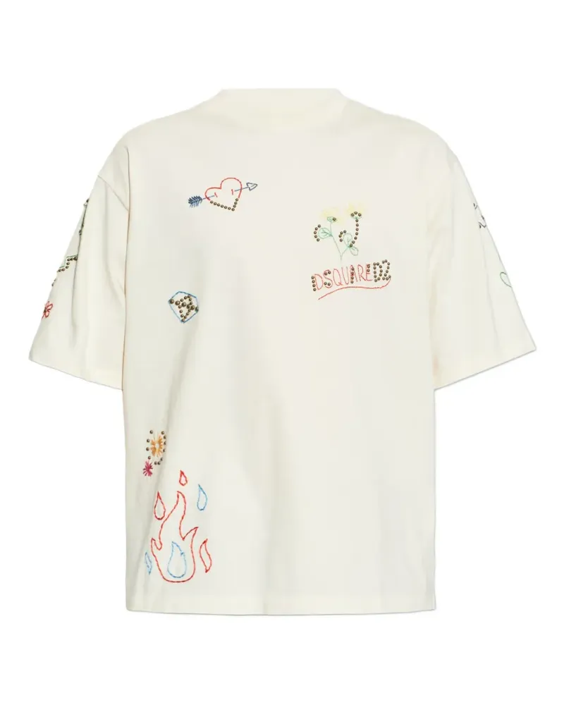 Dsquared2 T-Shirt mit Stickerei - Weiß Weiß