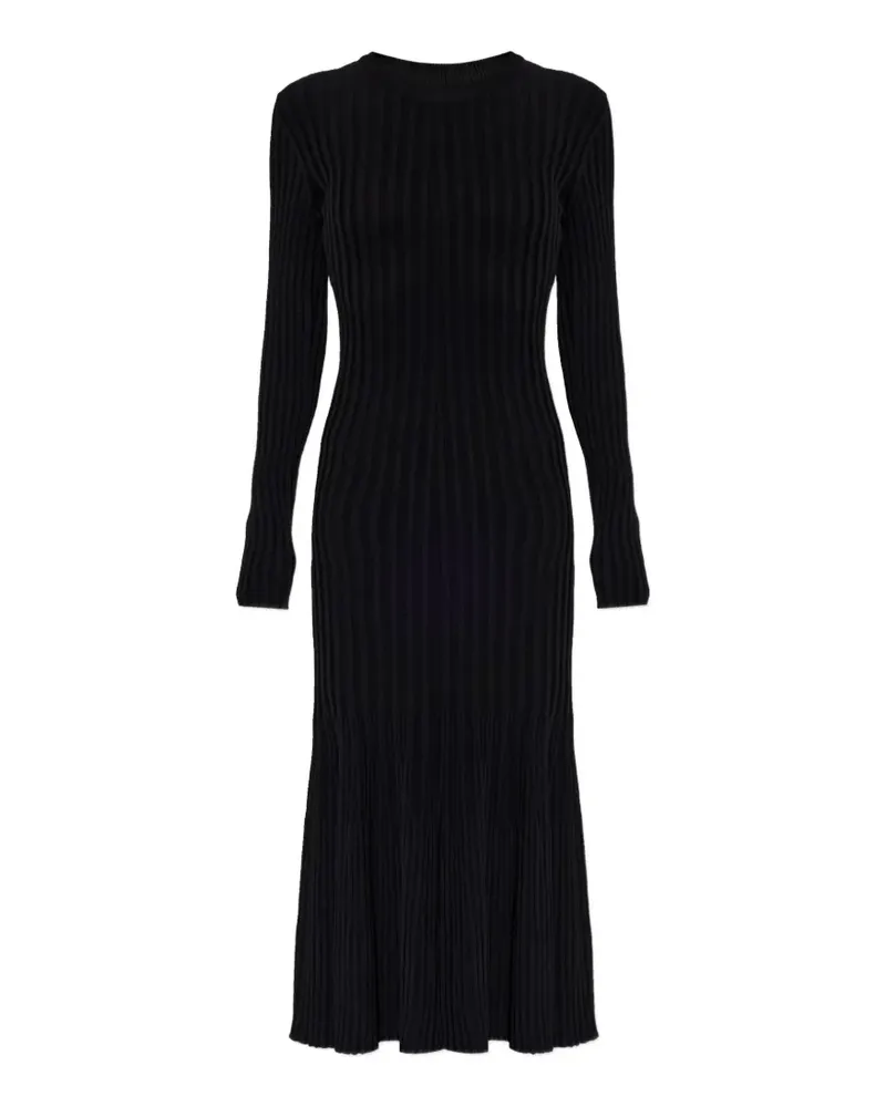 AMI Paris ribbed-knit long-sleeve midi dress - Schwarz Schwarz