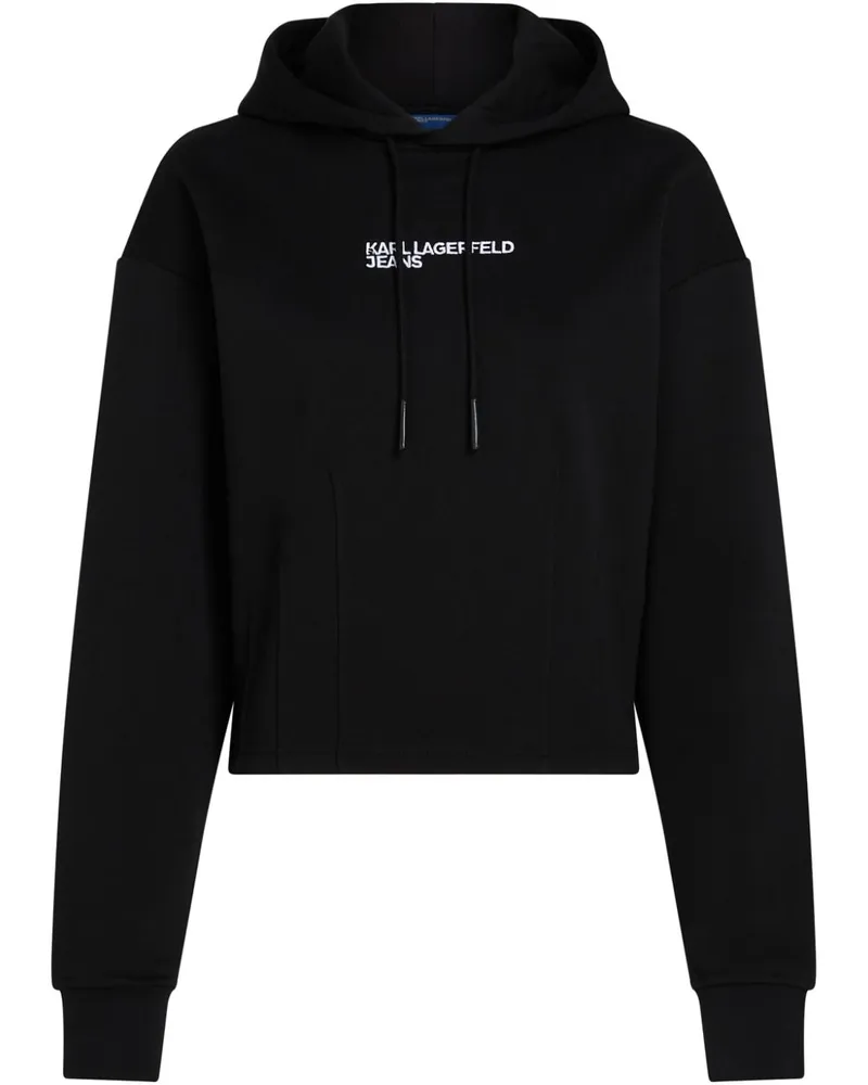 Karl Lagerfeld Hoodie mit Biesen Schwarz