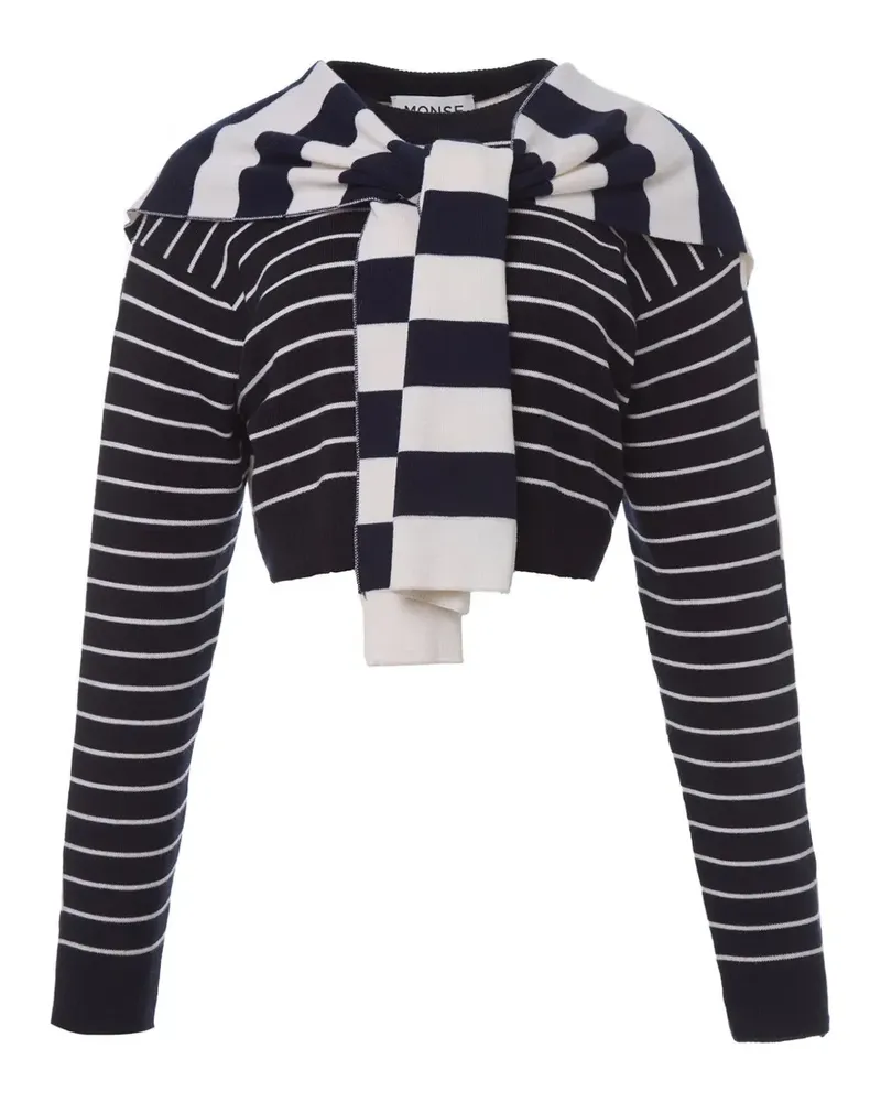 Monse Gestreifter Pullover - Blau Blau