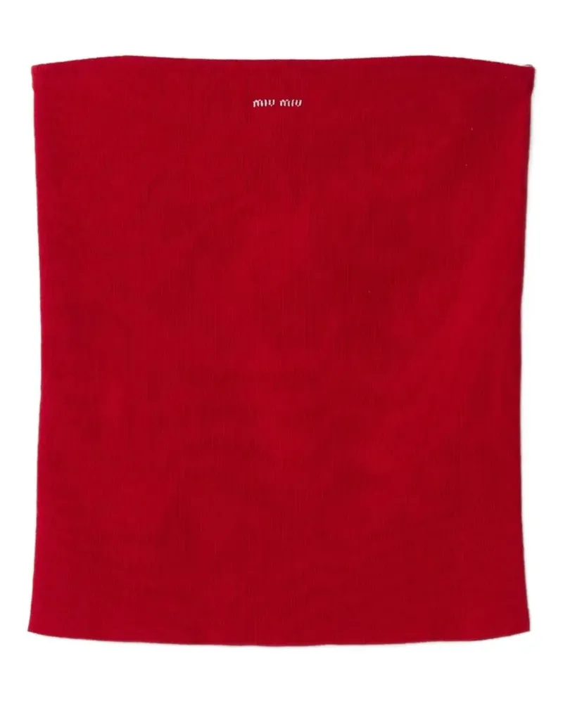 Miu Miu Oberteil mit Logo-Intarsie - Rot Rot
