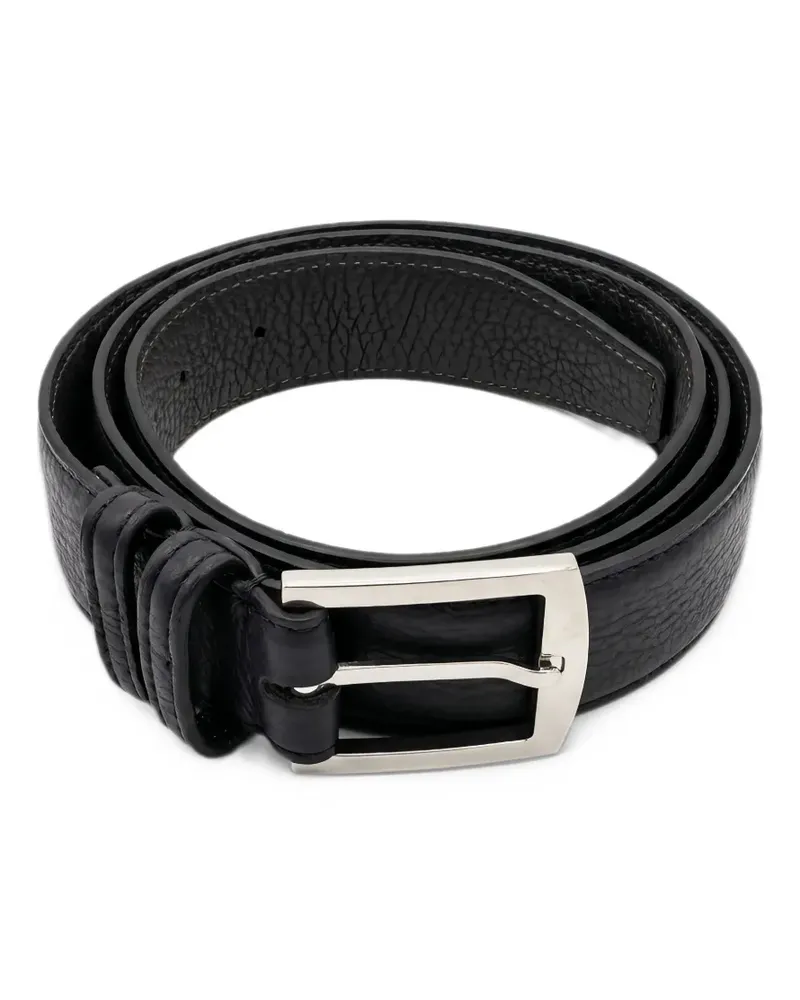 Kiton grained leather belt - Schwarz Schwarz