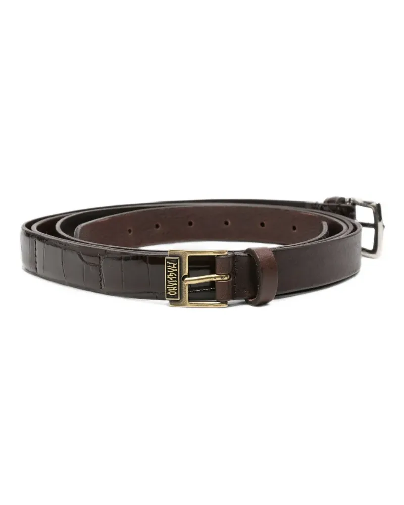 Magliano Punk croc-effect leather belt - Braun Braun