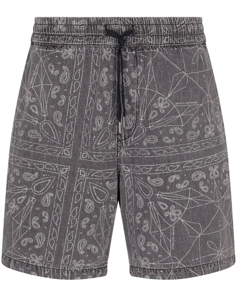 Armani Exchange Bermudas mit grafischem Print - Grau Grau