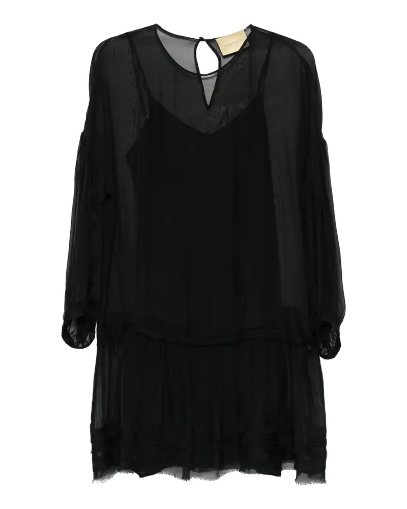 Momoni Agave ruffled mini dress - Schwarz Schwarz