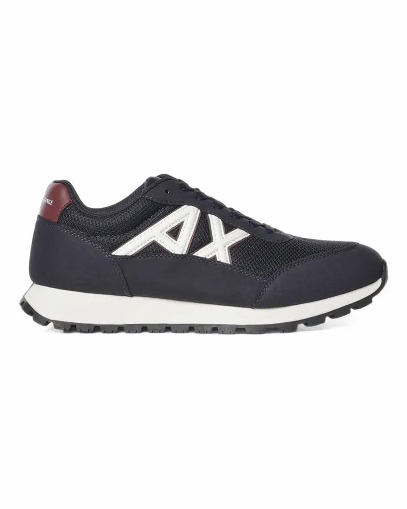 Armani Exchange logo-patch panelled sneakers - Blau Blau