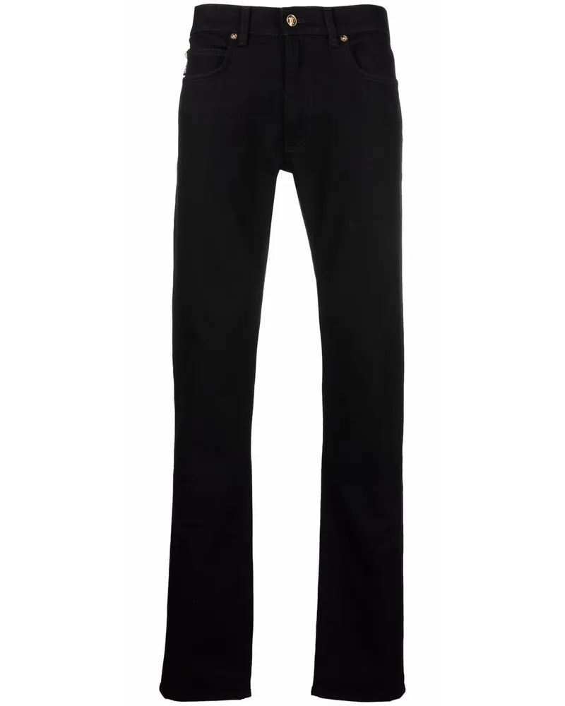 Versace Halbhohe Slim-Fit-Jeans - Schwarz Schwarz