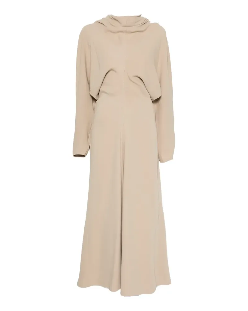 Totême Drapiertes Maxikleid mit Schalkragen - Nude Nude