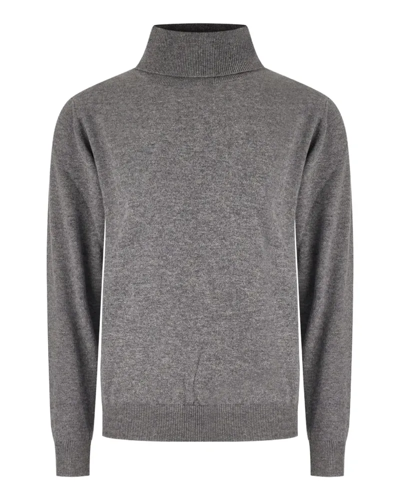 Customer Lovers Gerippter Rollkragenpullover - Grau Grau