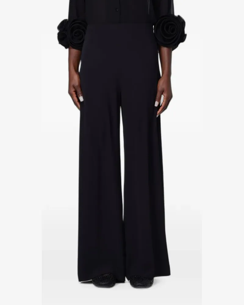 Hanita crepe wide-leg trousers - Schwarz Schwarz