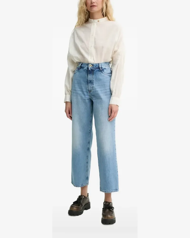 Sessùn Strukturierte Bluse mit goldenen Knöpfen - Weiß Weiß