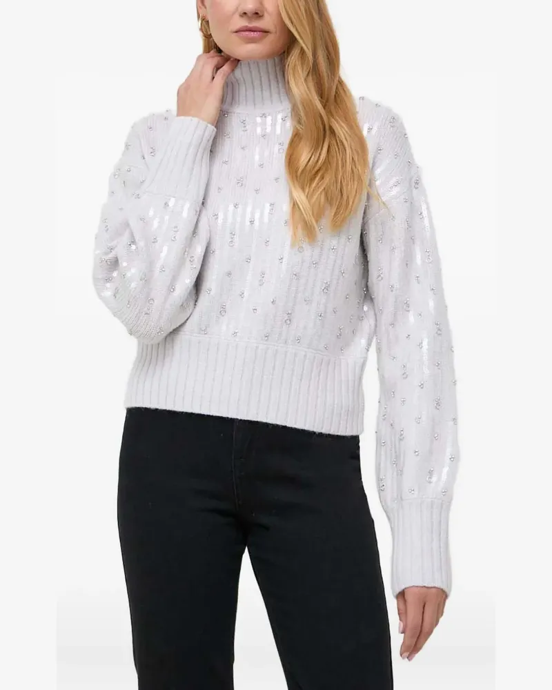 Patrizia Pepe sequin-embellished high-neck sweater - Weiß Weiß