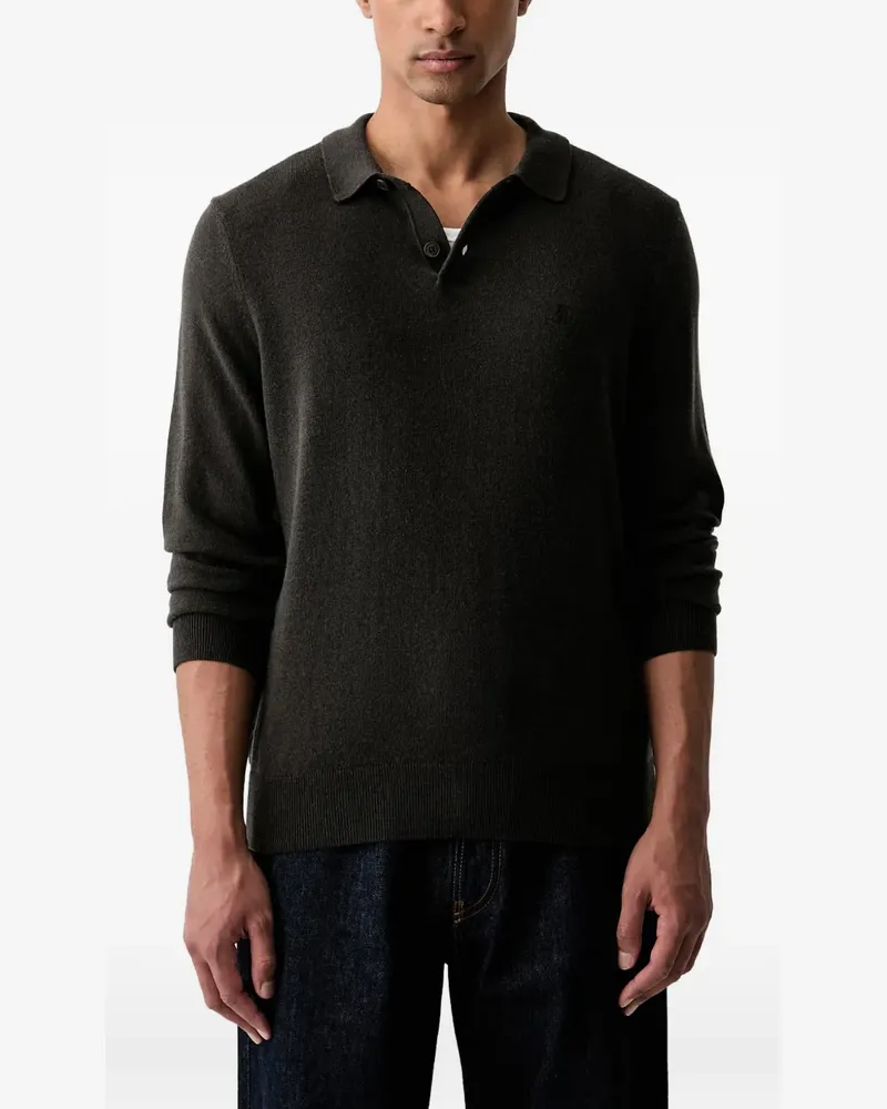 Marc O'Polo long-sleeve embroidered-logo polo sweater - Grau Grau
