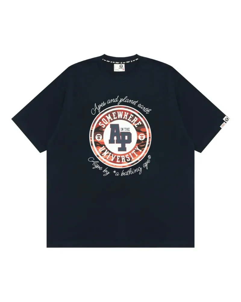 BAPE AAPEUNVS Moonface T-Shirt mit Logo-Print - Blau Blau