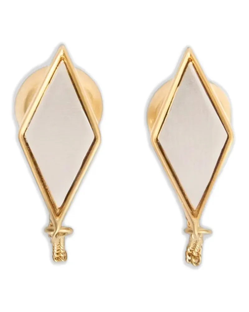 Jil Sander argyle-pattern chain-detail earrings - Gold Gold