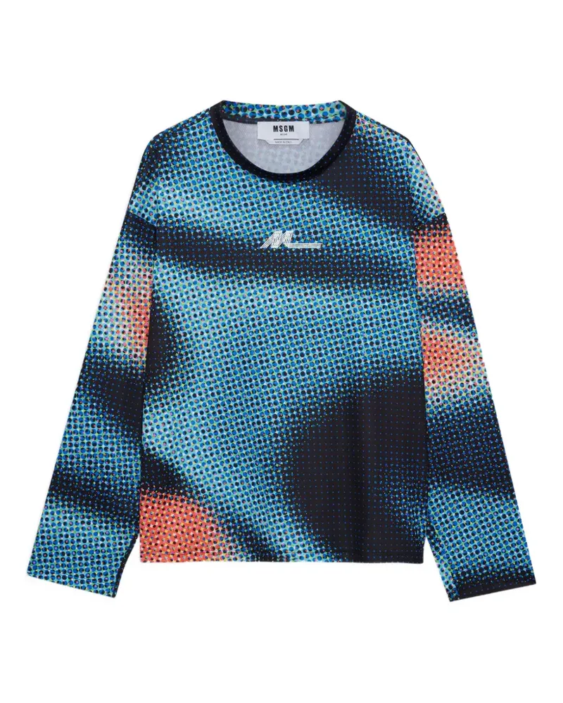 MSGM Gepunktetes Hemd - Blau Blau