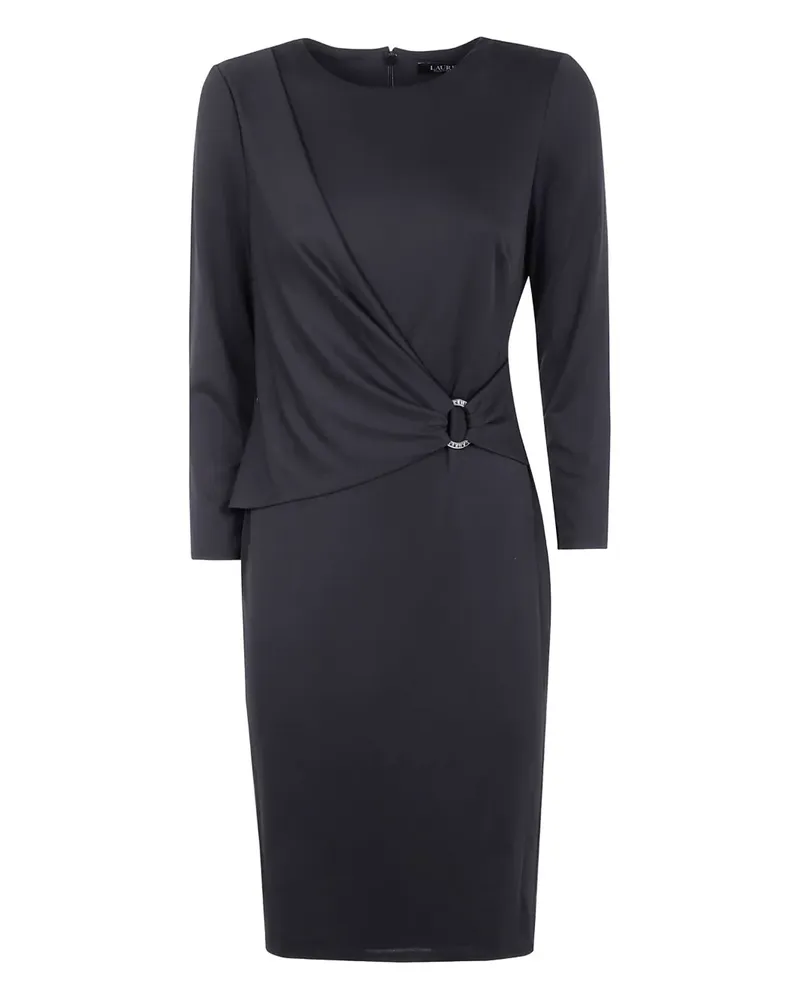 Ralph Lauren Dreiviertelärmel-Midikleid mit Ringverzierung - Schwarz Schwarz