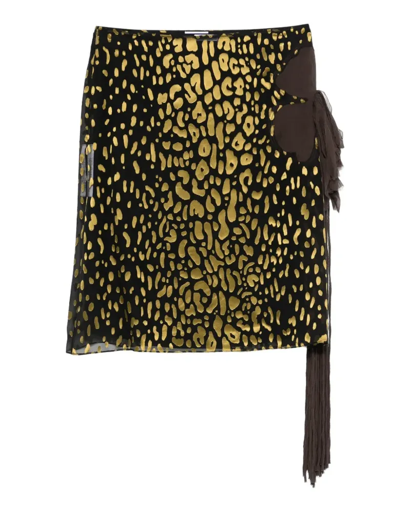 Ferragamo animal-print midi skirt - Schwarz Schwarz