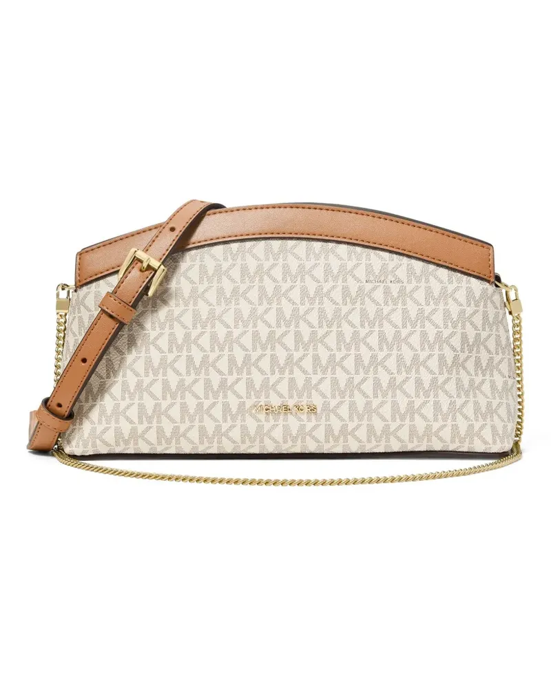 Michael Kors Athena small Signature logo convertible clutch - Nude Nude