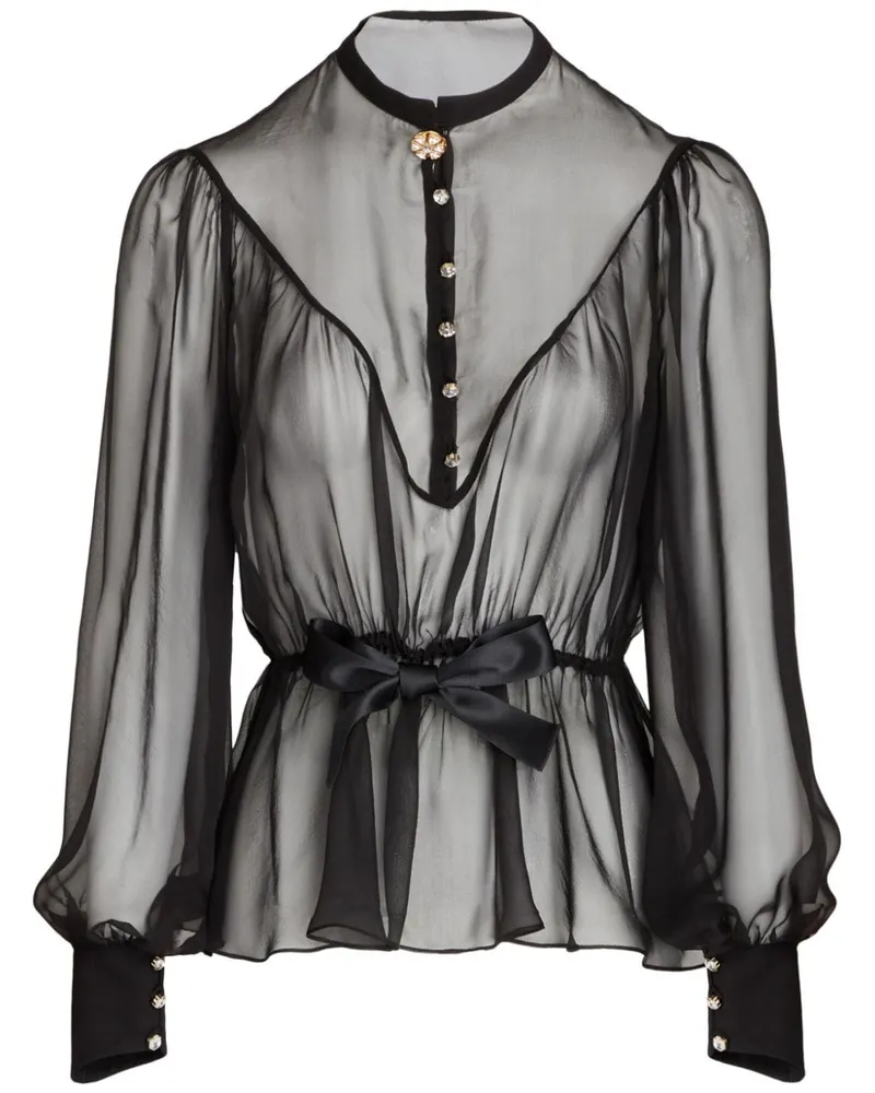 Giambattista Valli Bluse aus Seide - Schwarz Schwarz