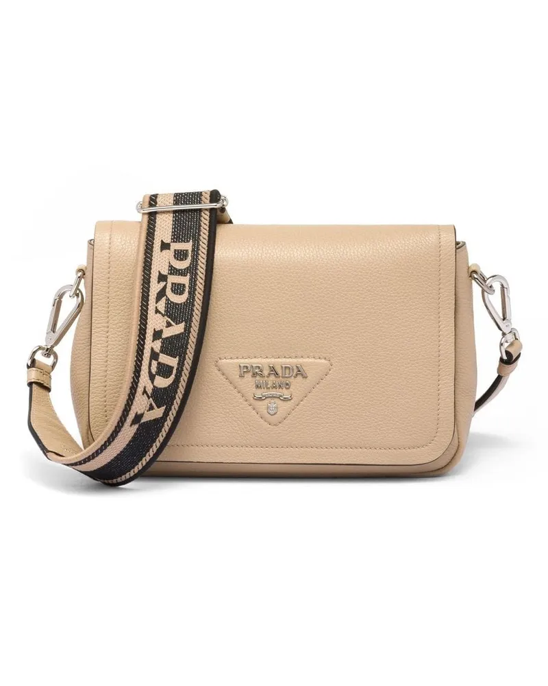 Prada Kleine Flou Schultertasche Nude