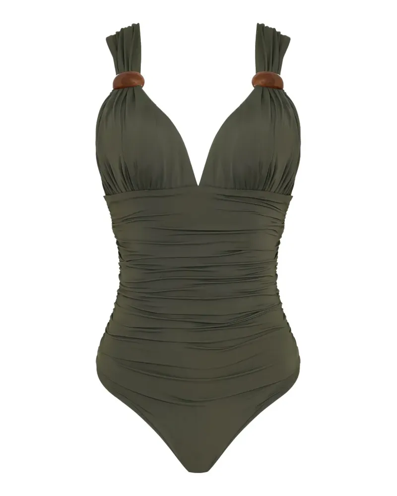 BRIGITTE Geraffter Eli Badeanzug mit Ring - Grün Grün