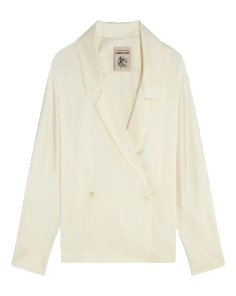 Semicouture Doppelreihiger Blazer - Weiß Weiß