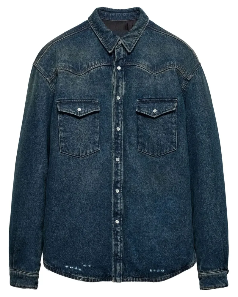 Prada Wattiertes Jeanshemd - Blau Blau