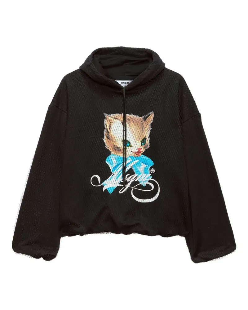 MSGM Cute Kitty Hoodie - Schwarz Schwarz