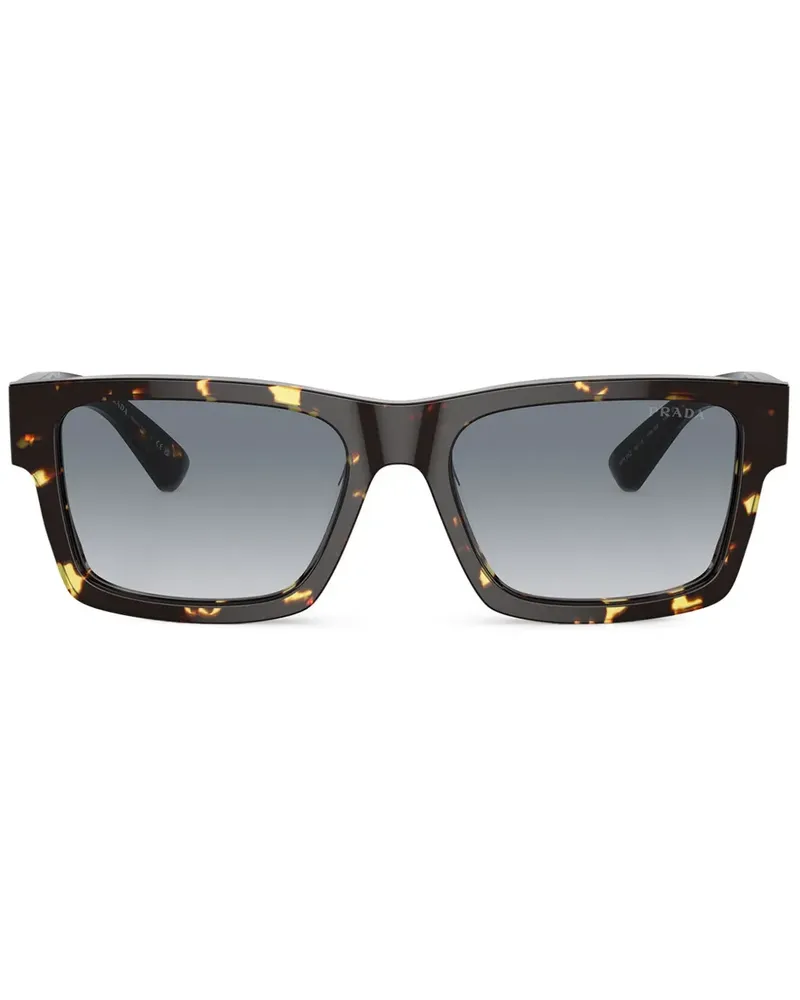 Prada Eckige Sonnenbrille in Schildpattoptik - Schwarz Schwarz