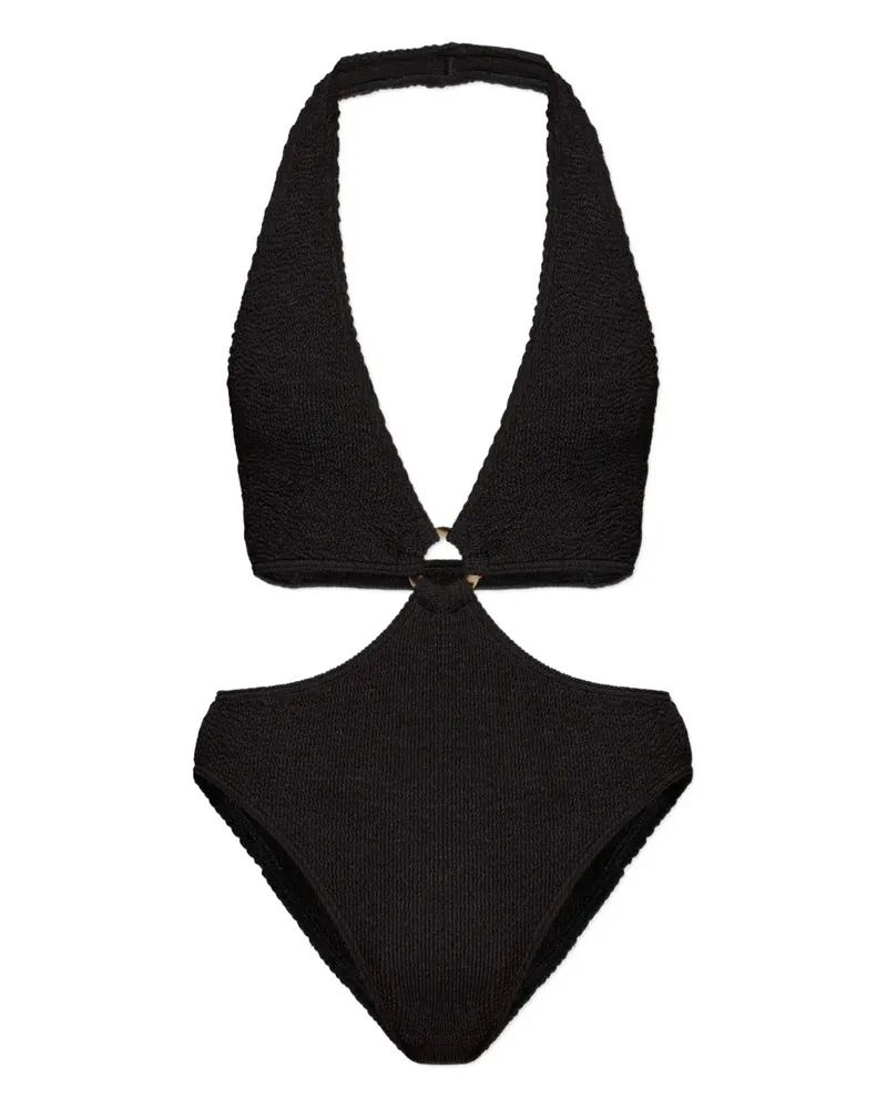 bond-eye Celeste ring textured swimsuit - Schwarz Schwarz