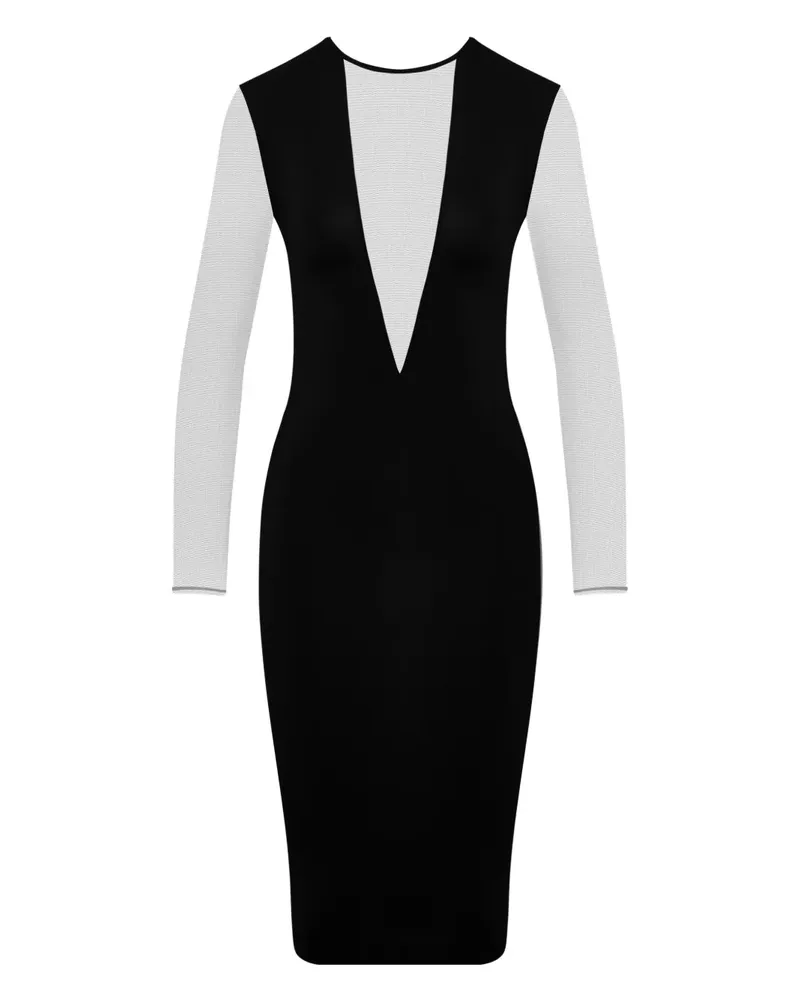 Maison Close Pure Tentation Midikleid mit V-Ausschnitt - Schwarz Schwarz