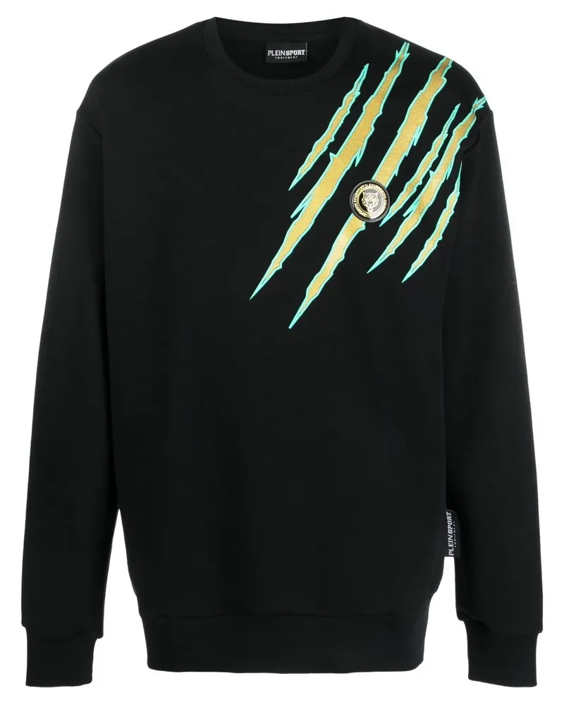 Philipp Plein Sweatshirt mit Kratzer-Print - Schwarz Schwarz