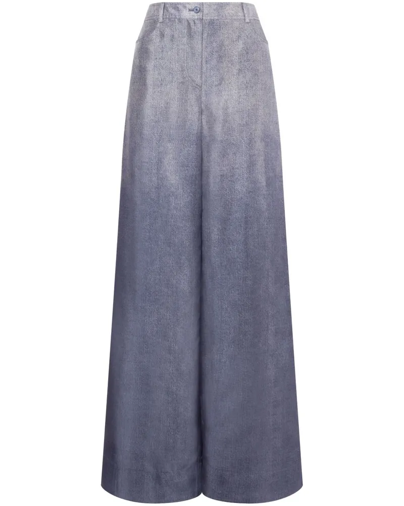Alberta Ferretti Palazzohose aus Seide - Blau Blau
