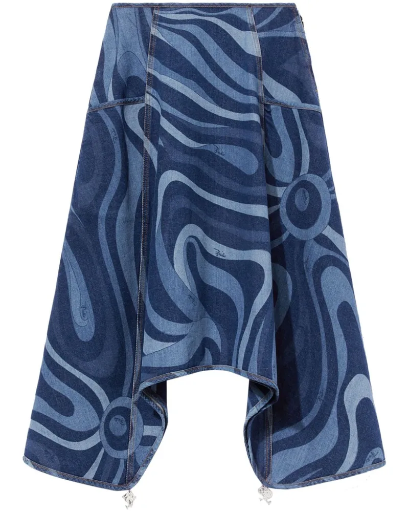 Emilio Pucci Maxirock mit Marmo-Print - Blau Blau