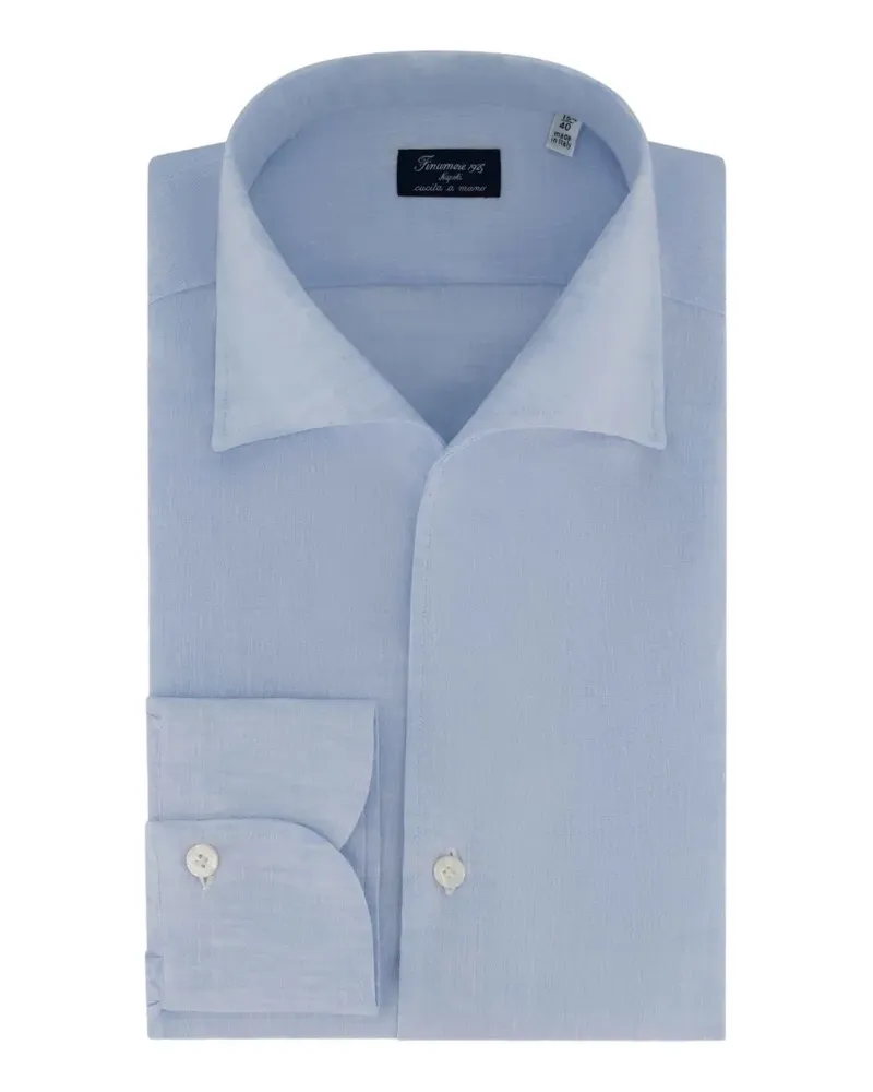 Finamore 1925 Classic Hemd mit schmalem Schnitt - Blau Blau