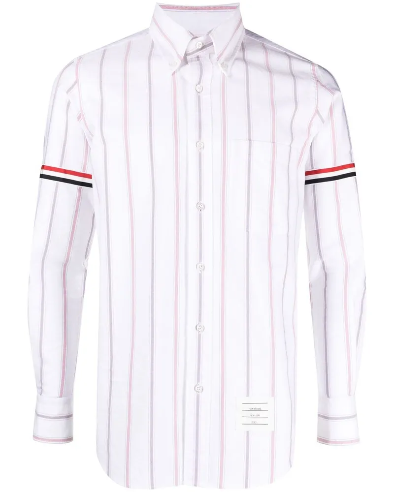 Thom Browne Hemd mit Längsstreifen - Weiß Weiß