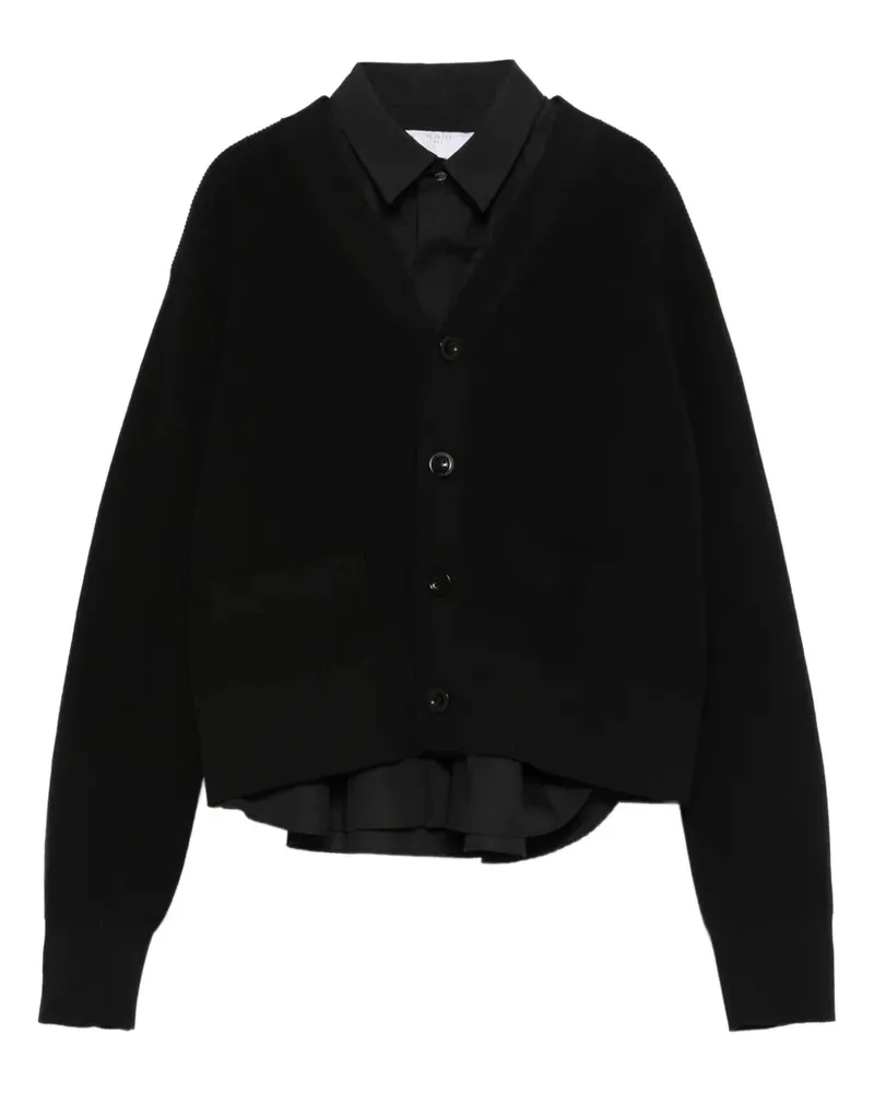 Sacai Strick mit geknöpften Taschen - Schwarz Schwarz