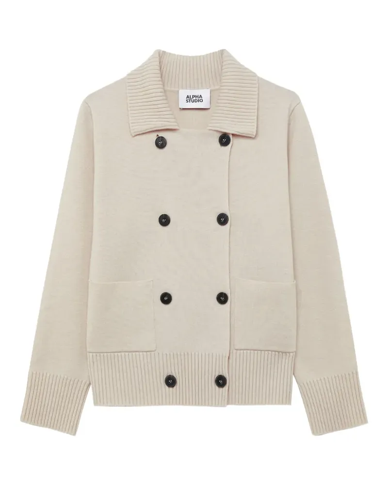 Alpha Studio double-breasted knitted cardigan - Nude Nude