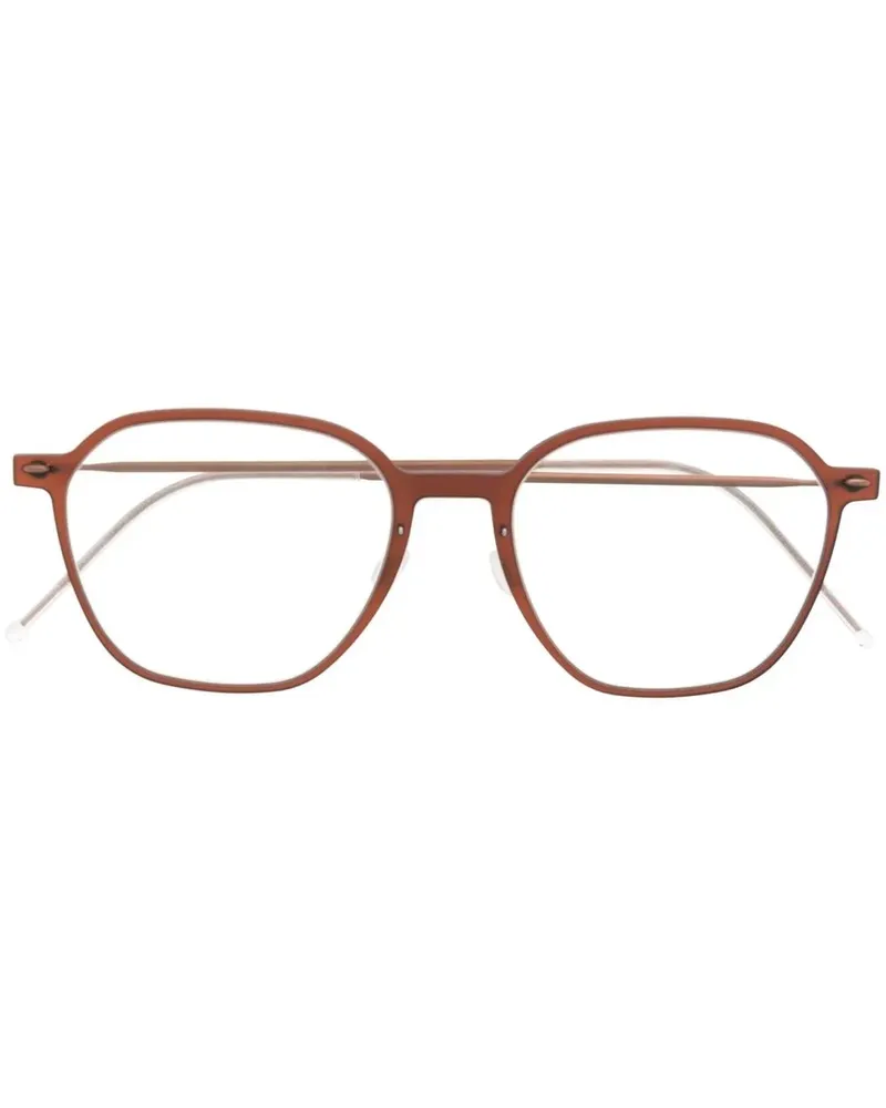 Lindberg Brille mit rundem Gestell - Braun Braun