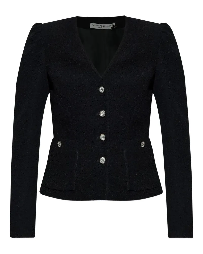 Alessandra Rich Jacke mit V-Ausschnitt - Schwarz Schwarz