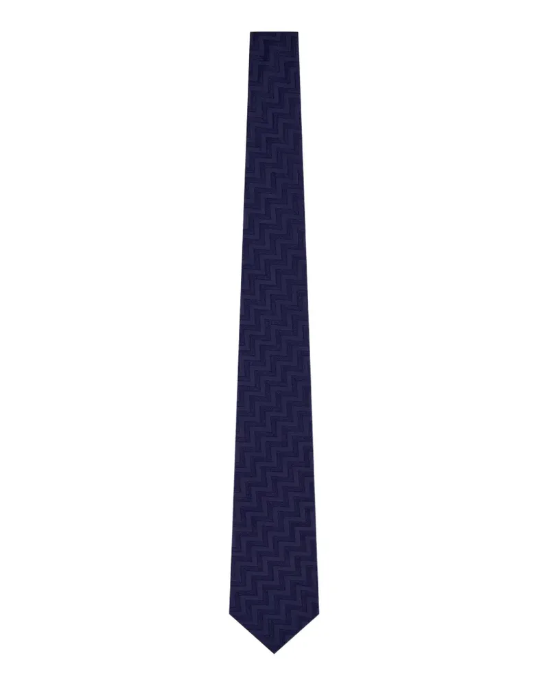Giorgio Armani Jacquard-Krawatte mit Zickzackmuster - Blau Blau