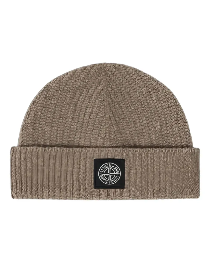 Stone Island N100008 two-tone vanisé cashmere beanie - Braun Braun