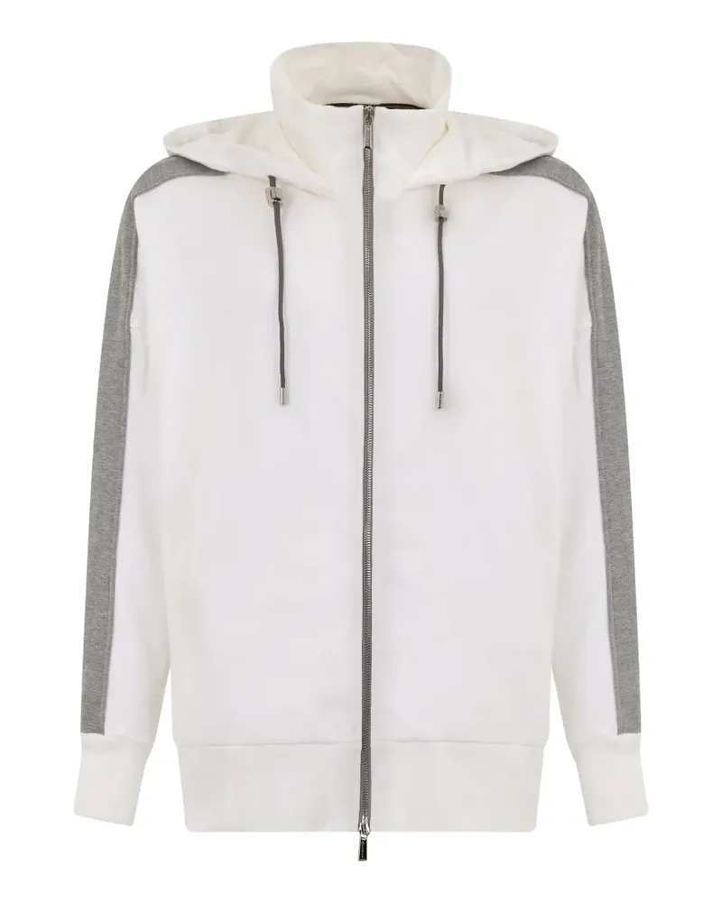 MOORER Kapuzenjacke mit Kontrasteinsatz - Weiß Weiß