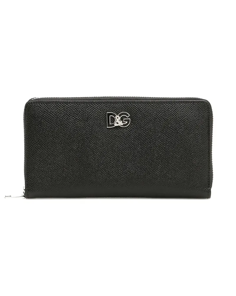Dolce & Gabbana Portemonnaie mit Logo und Reißverschluss - Schwarz Schwarz