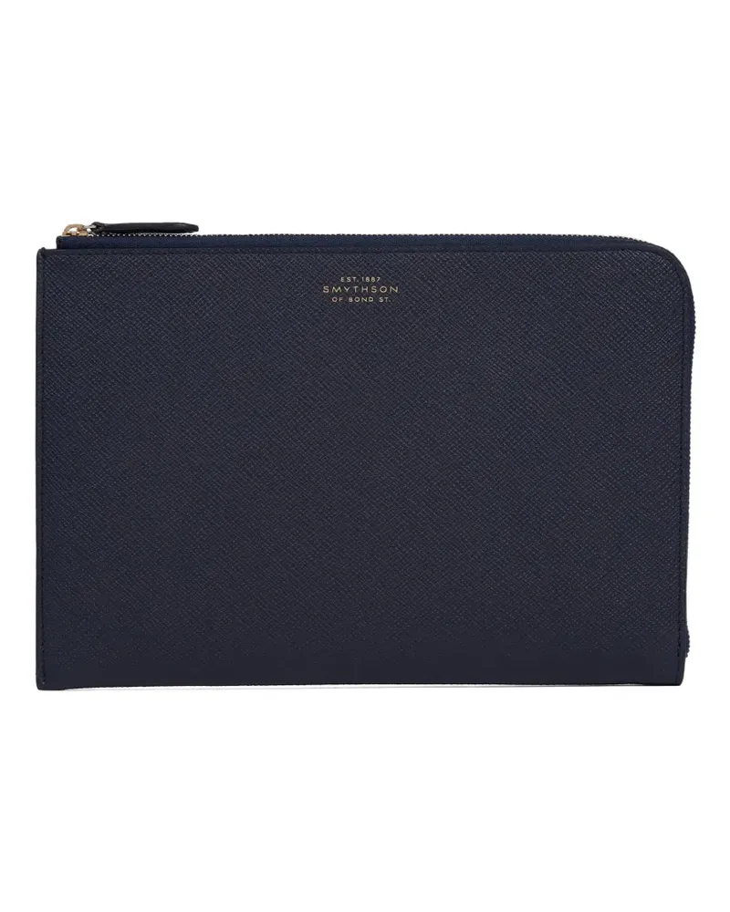 Smythson Clutch mit Reißverschluss - Blau Blau