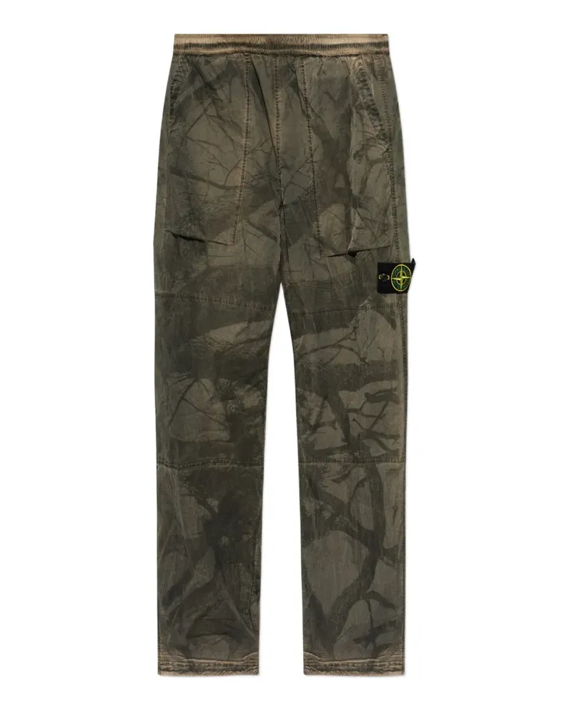Stone Island Gerade Hose mit Logo-Patch - Grau Grau